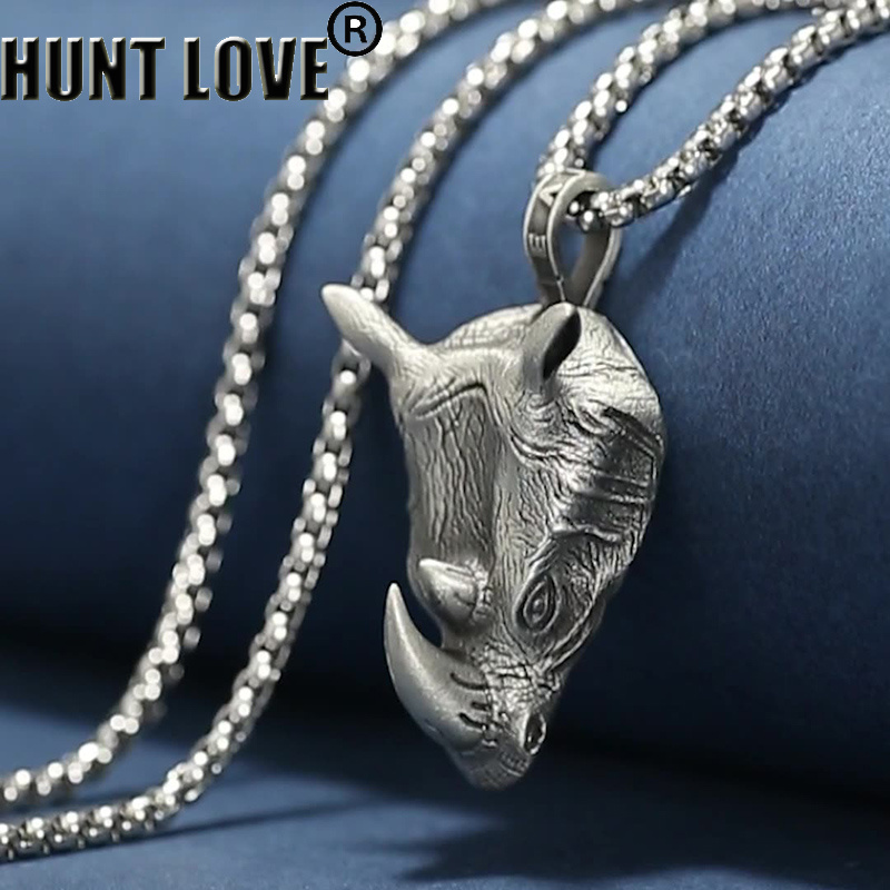 Wildman Hunting & Outdoor Nelspruit - 1Pcs Pure Tin Rhino Head Pendant