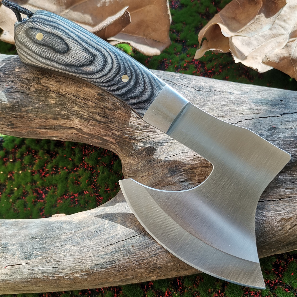 Hunting And Camping In Jungle - Wooden Handle Stainless Steel Blade Camping