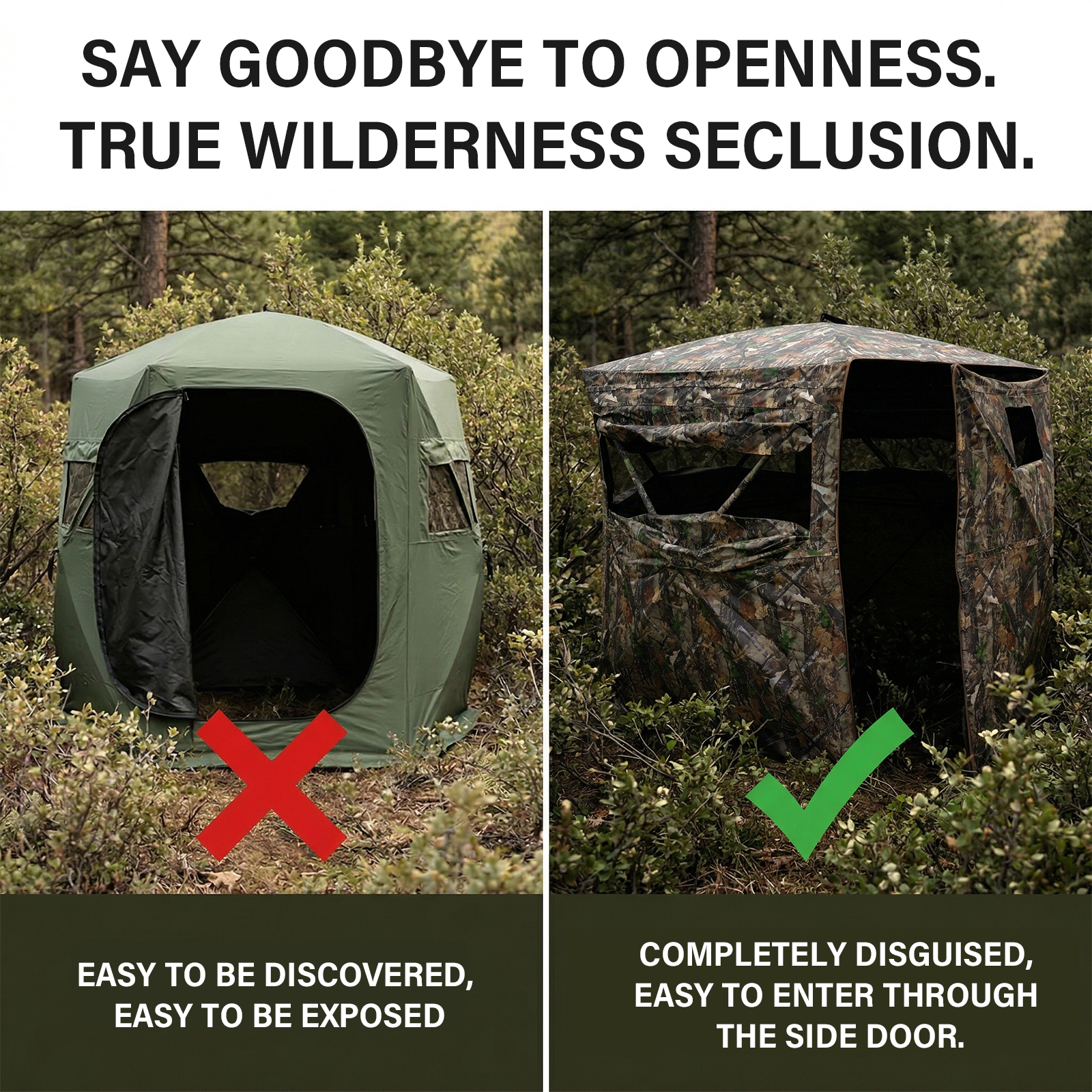 Camouflage Pop-Up Hunting Blin - Outdoor Hunting Blinds review and price