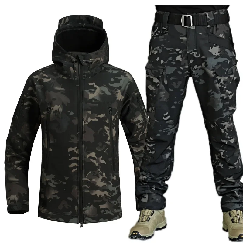 2Pcs Winter Men Camo Suit Wate - Outdoor Hunting Fleece review and price