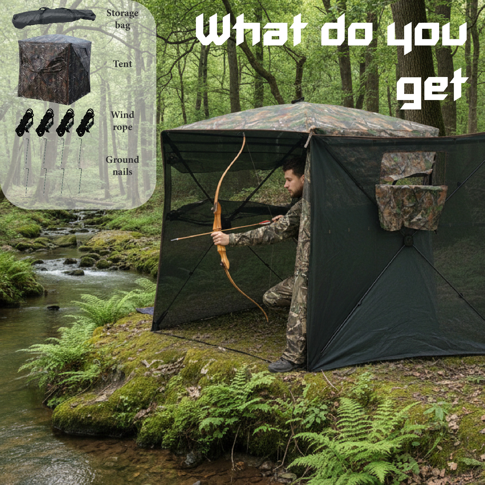 Camouflage Pop-Up Hunting Blin - Hunting & Outdoor Supplies Carterton Reviews review and price