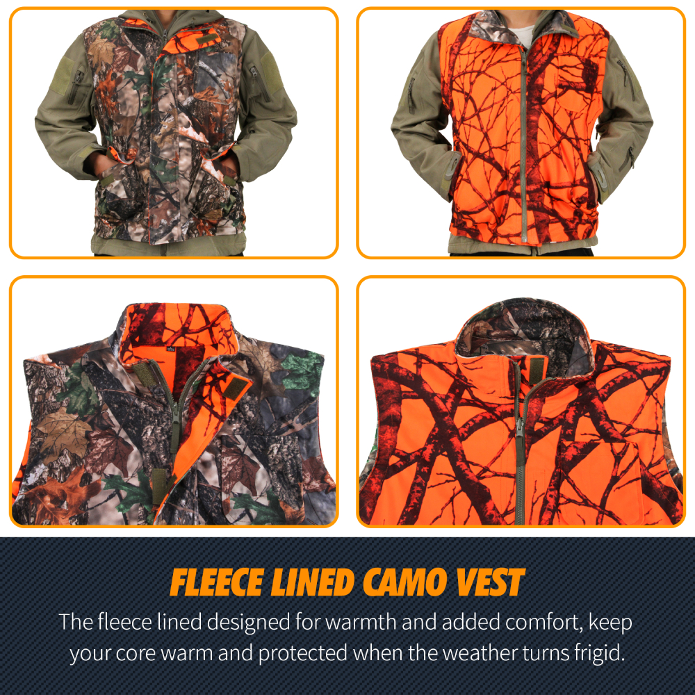 Orange Hunting Vest Men's Slee - Outdoor Hunting Fleece review and price