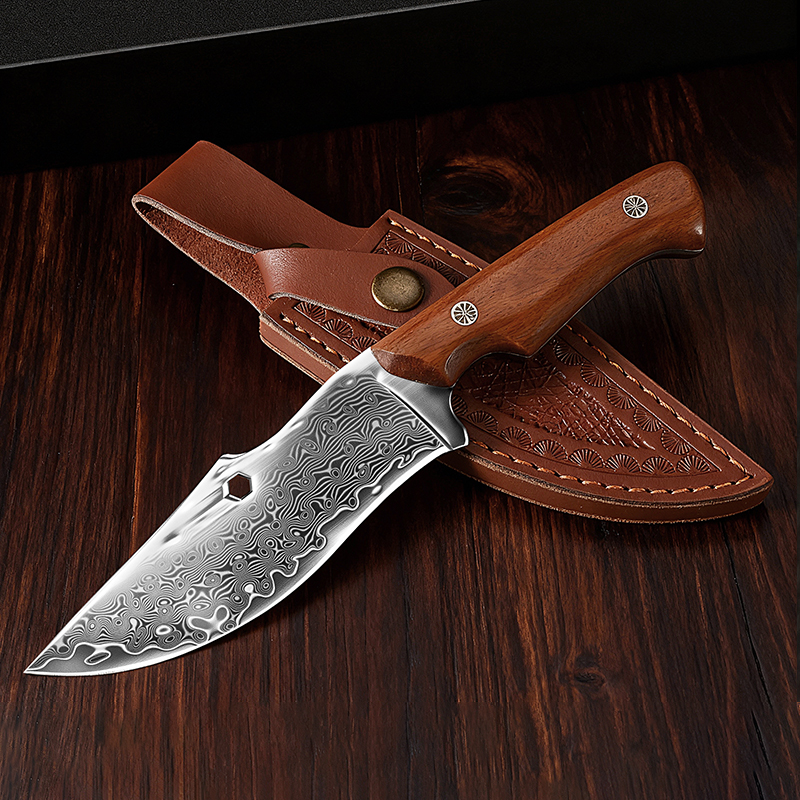 Damascus Outdoor Knife Curved  - Hunting Outdoor Edge Knives review and price
