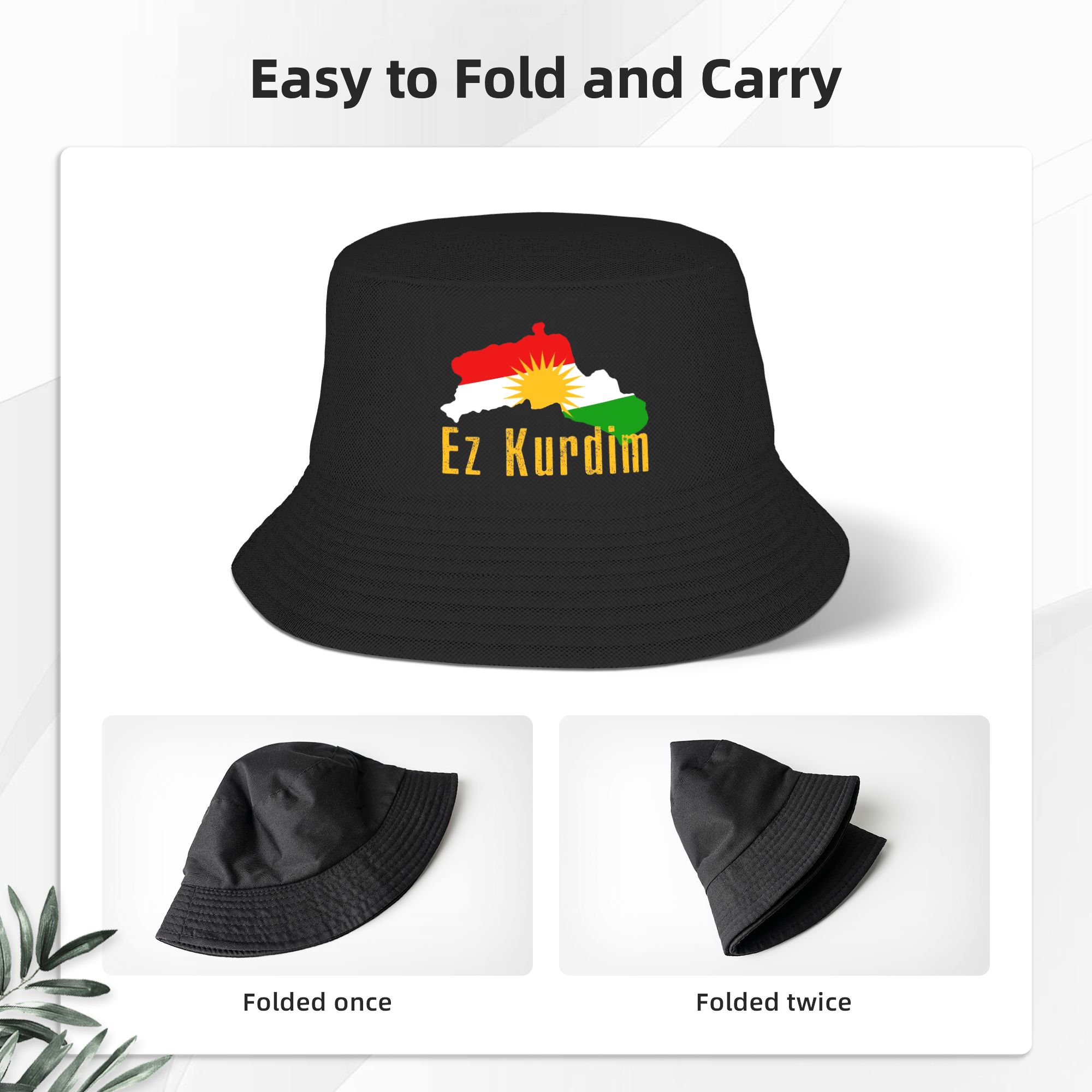 Kurdistan Flag Map  Bucket Hat - Outdoor Hunting Maps review and price