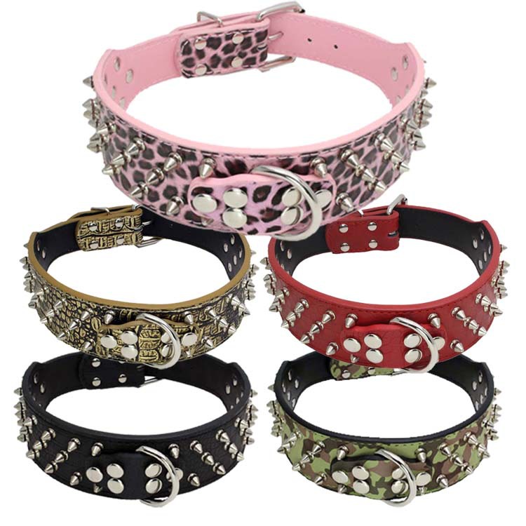 5cm Luxury PU leather pink dog - Outdoor Hunting Dog Collar review and price