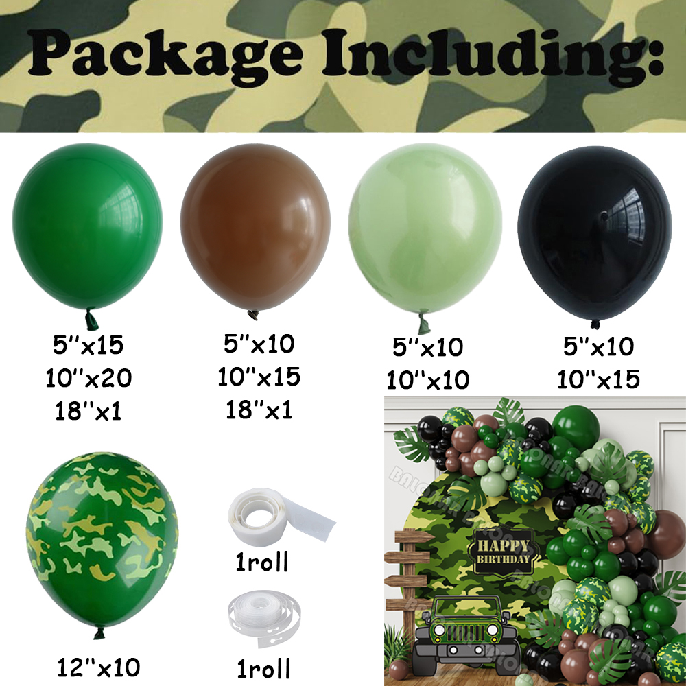 115/119pcs Green Camouflage Ba - Hunting And Camping In Jungle review and price